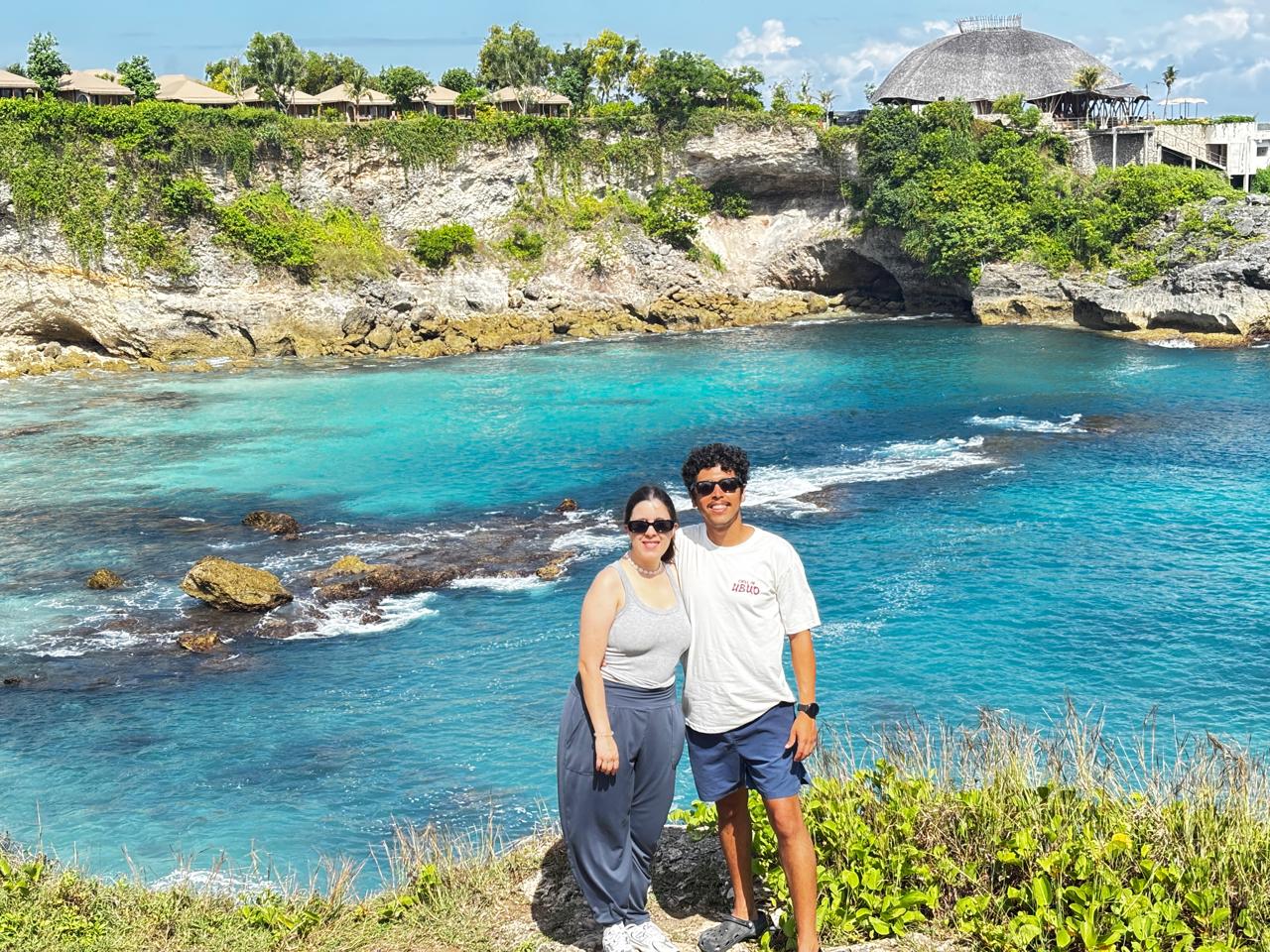 Coastline and blue sea in Nusa Lembongan